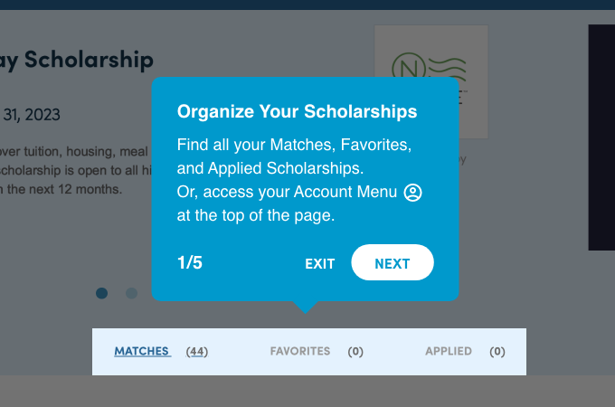 scholarship organize-step one